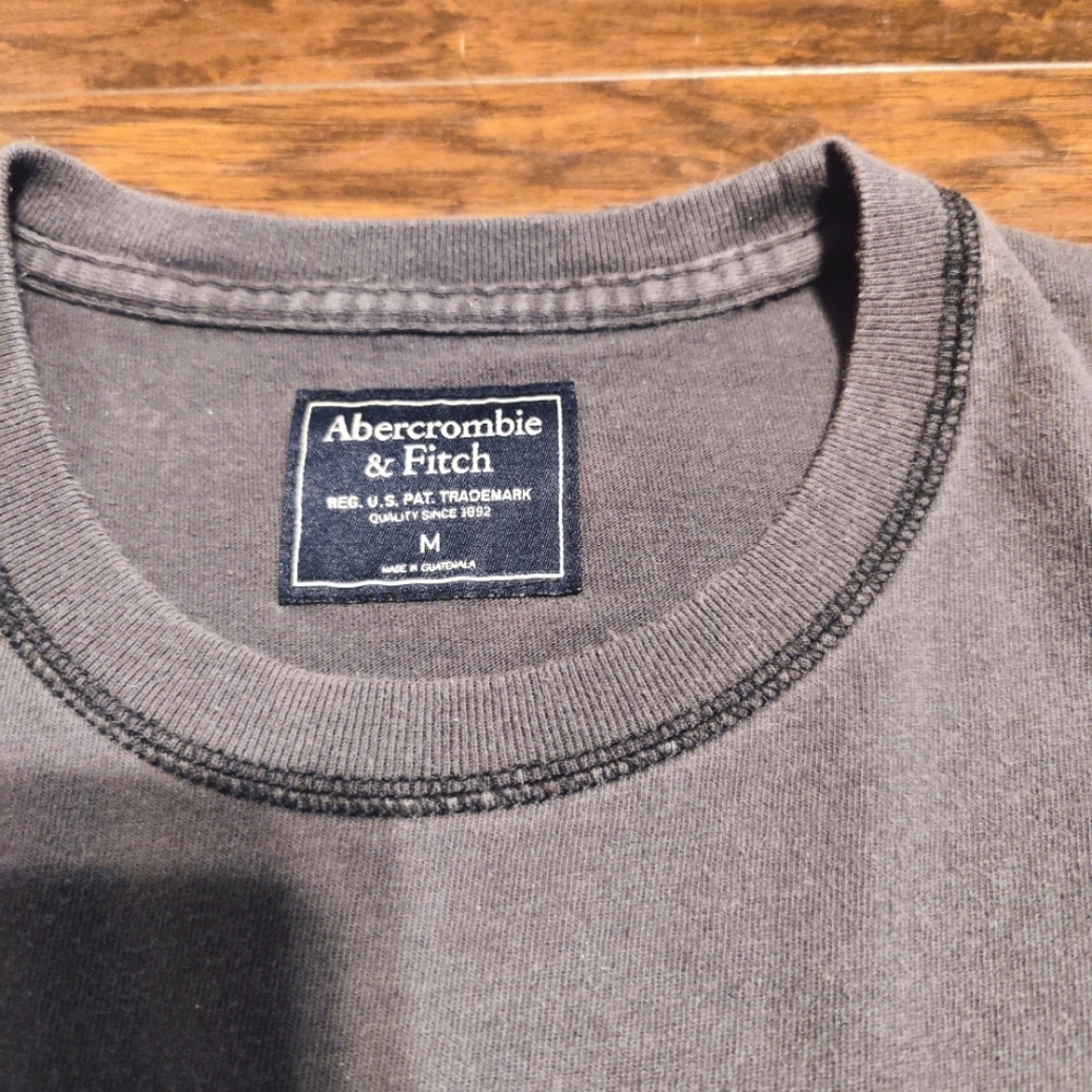 Abercrombie & Fitch Y2K hombre fade logo single stitch M vintage tee shirt - Picture 3 of 7
